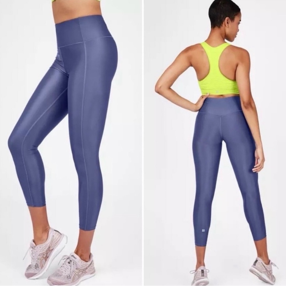 Sweaty Betty Like New High Shine 7/8 Length‎ Legging Crown Blue Size XL